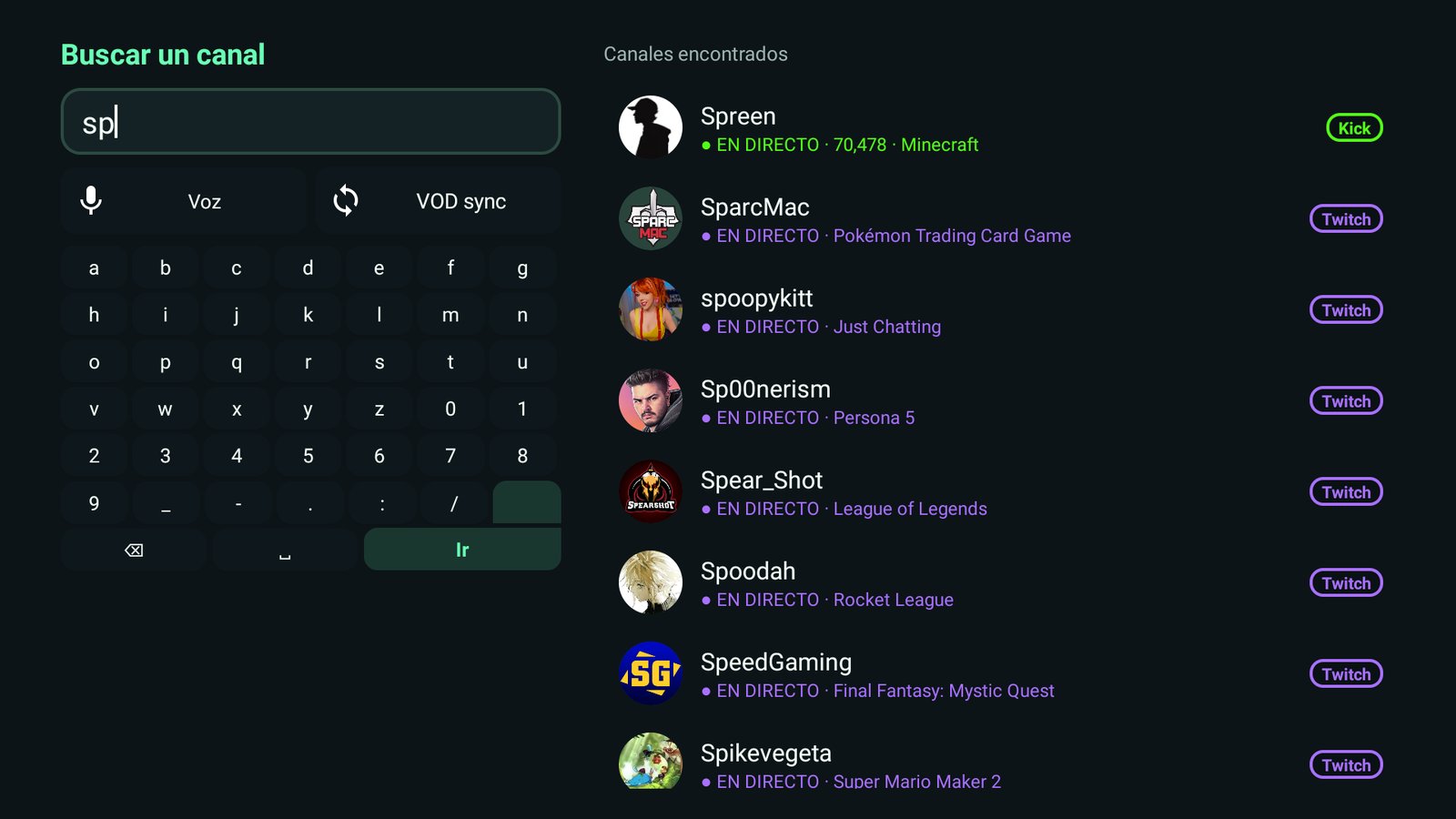 Buscador de DuoX TV con resultados de «sp»: Spreen en directo y canales de Twitch y Kick